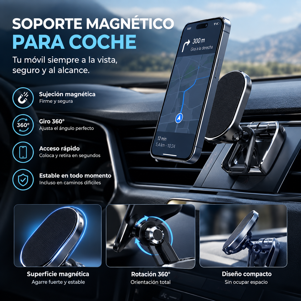 Soporte magnético para móvil MagDrive