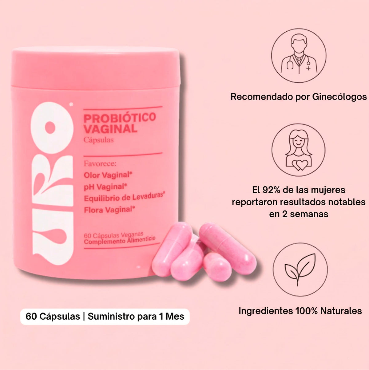 Probióticos Vaginales - suplemento de salud vaginal URO