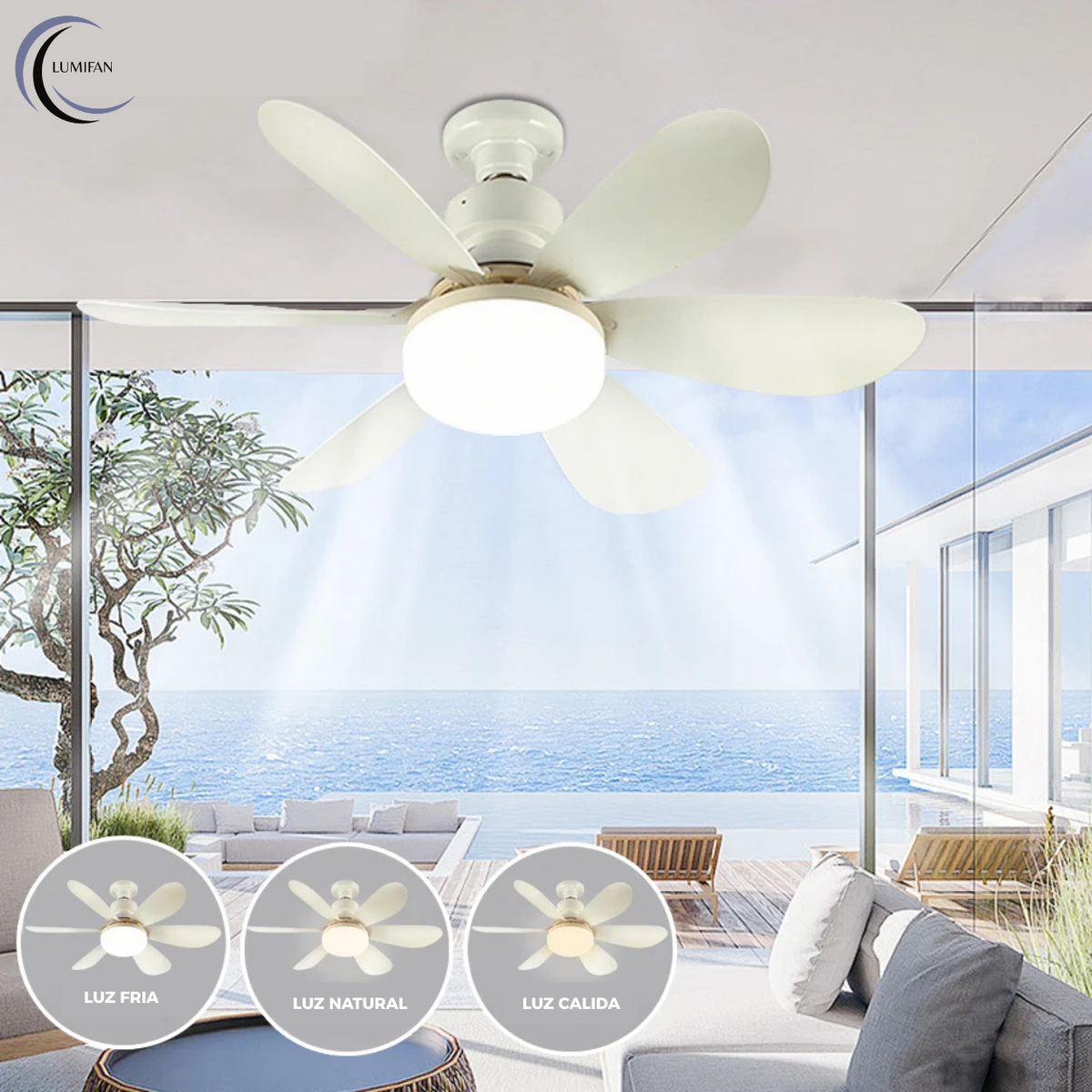 Ventilador de Techo con Luz LED - LUMIFAN -