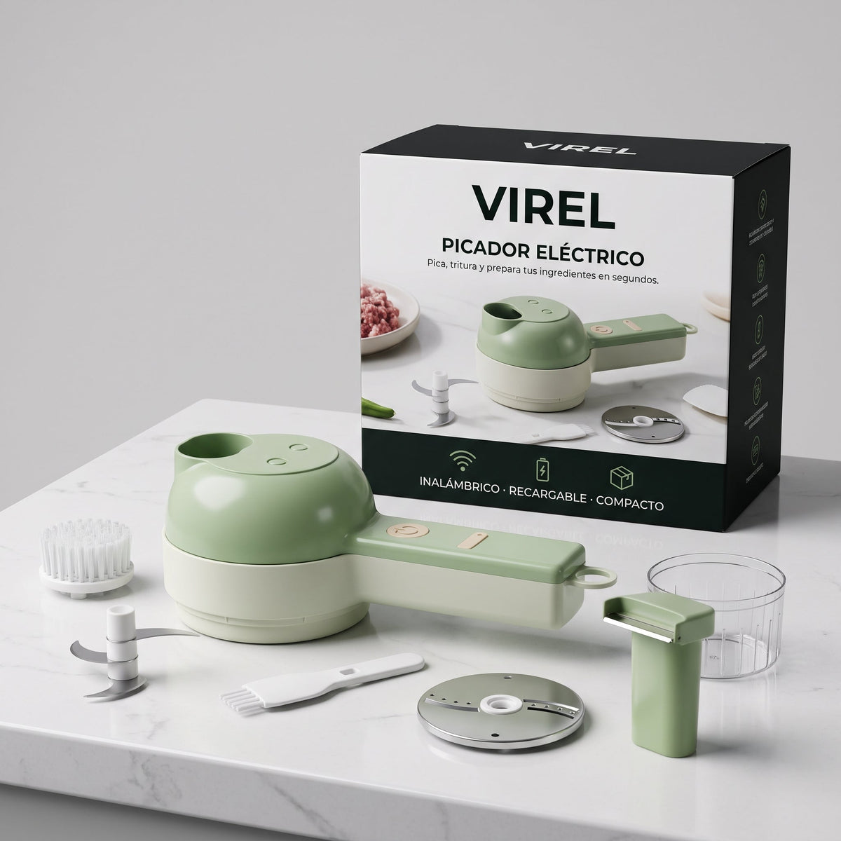 Cortador de verduras eléctrico de mano 4 en 1 - Virel