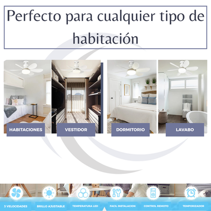 Ventilador de Techo con Luz LED - LUMIFAN -