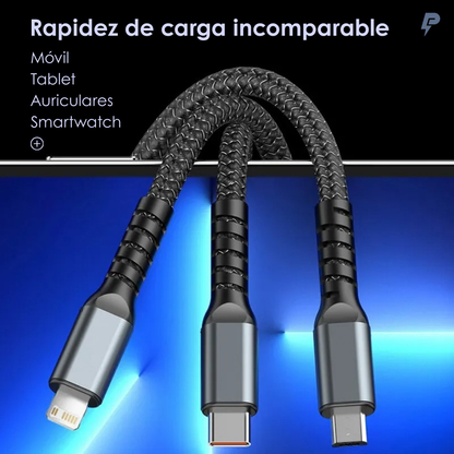 Cable de carga rápida Powernest 3 en 1